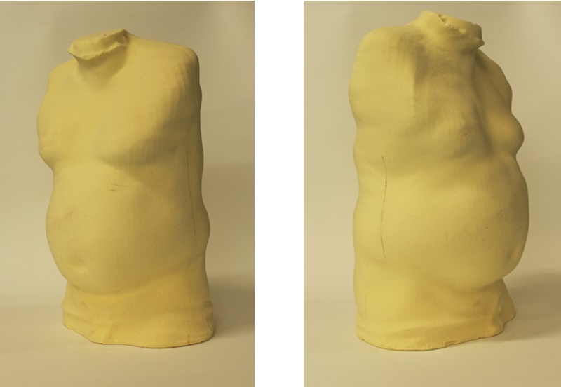 Milled moulds of the torsos from scans provided by Prestige Healthcare