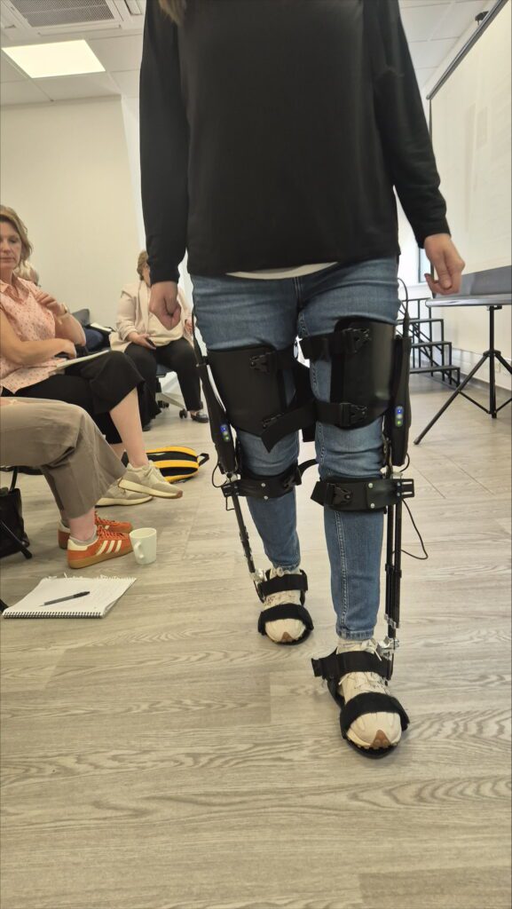 Guest using the Agilik device during a demonstration at the Cambridge Open Day.